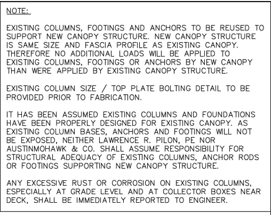 Austin Mohawk Canopy Disclaimer